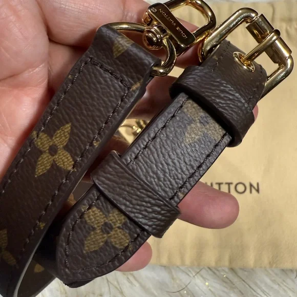 Louis Vuitton Gold Strap Shoulder Strap Monogram Pattern W/ Dustbag - Picture 5 of 16